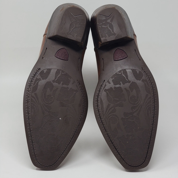 Ariat Brown Leather Cowgirl Western Boots Pull On Pointed 13625 Womens Size 7.5B - Picture 9 of 11